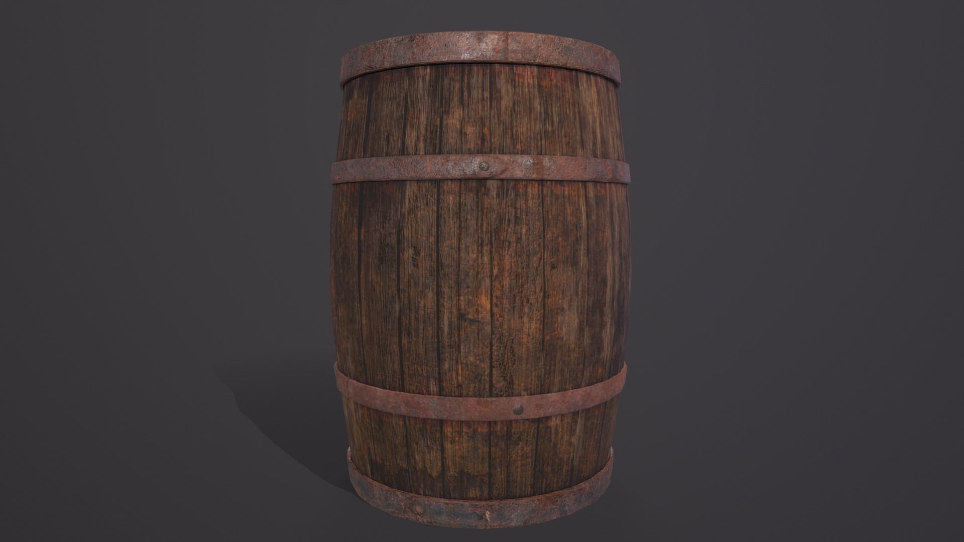 Rustic Old Barrel - Game Ready - Low Poly - PBR Low-poly 3D model_19