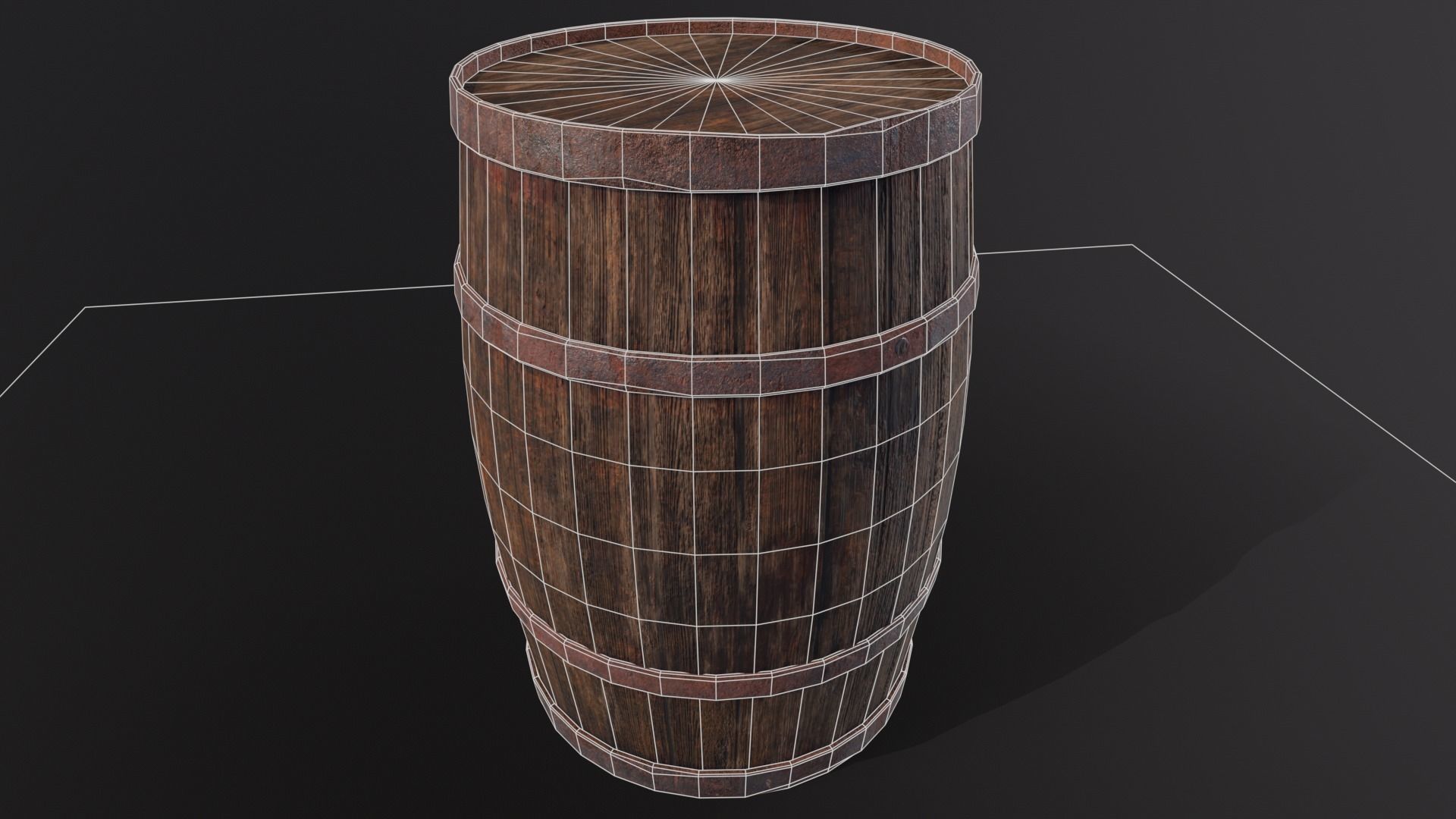 Rustic Old Barrel - Game Ready - Low Poly - PBR Low-poly 3D model_21