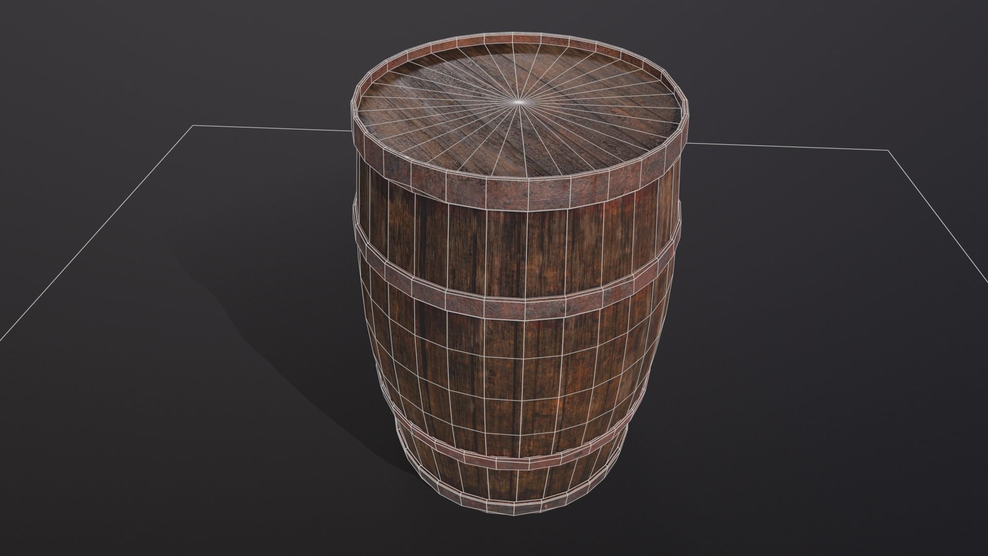 Rustic Old Barrel - Game Ready - Low Poly - PBR Low-poly 3D model_20