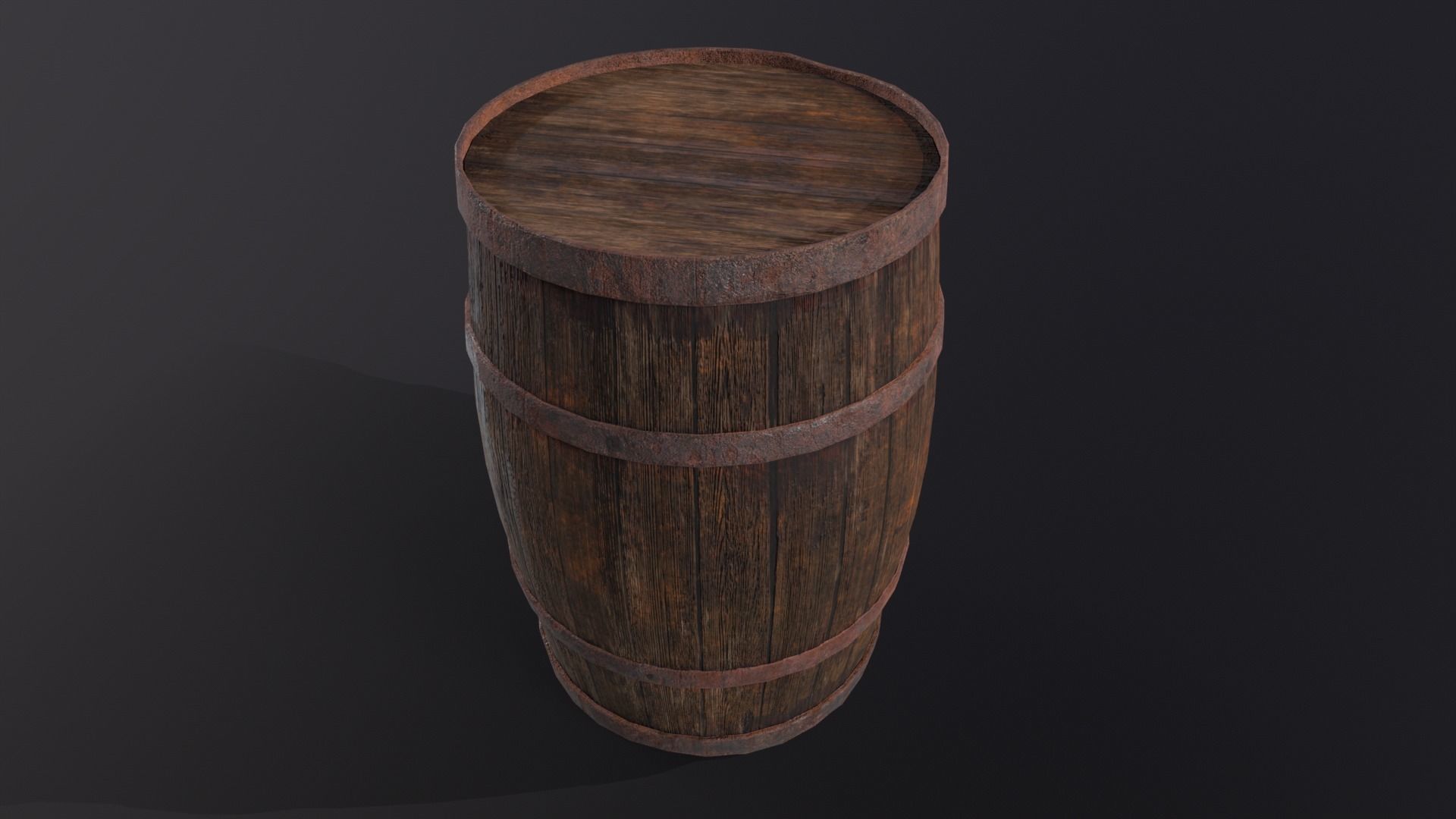 Rustic Old Barrel - Game Ready - Low Poly - PBR Low-poly 3D model_13