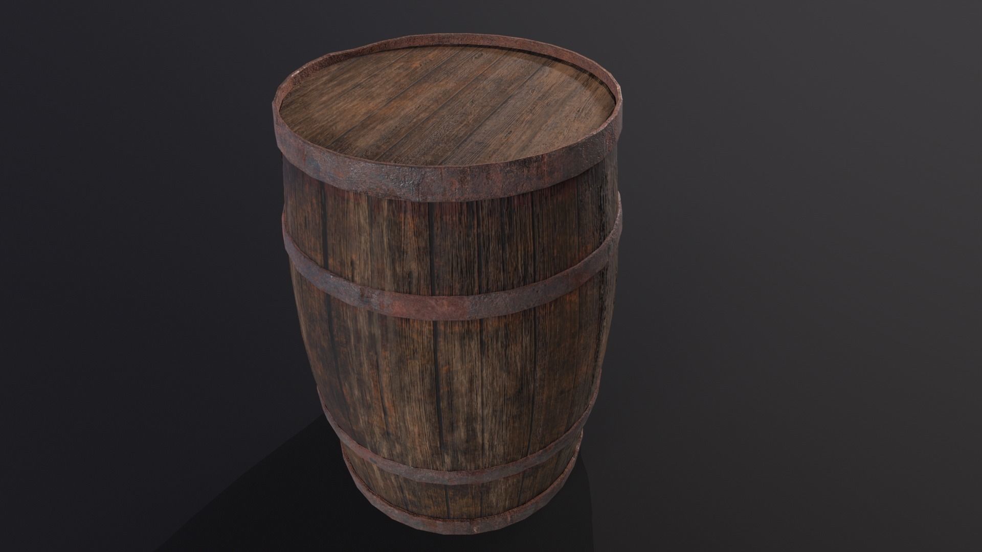 Rustic Old Barrel - Game Ready - Low Poly - PBR Low-poly 3D model_4