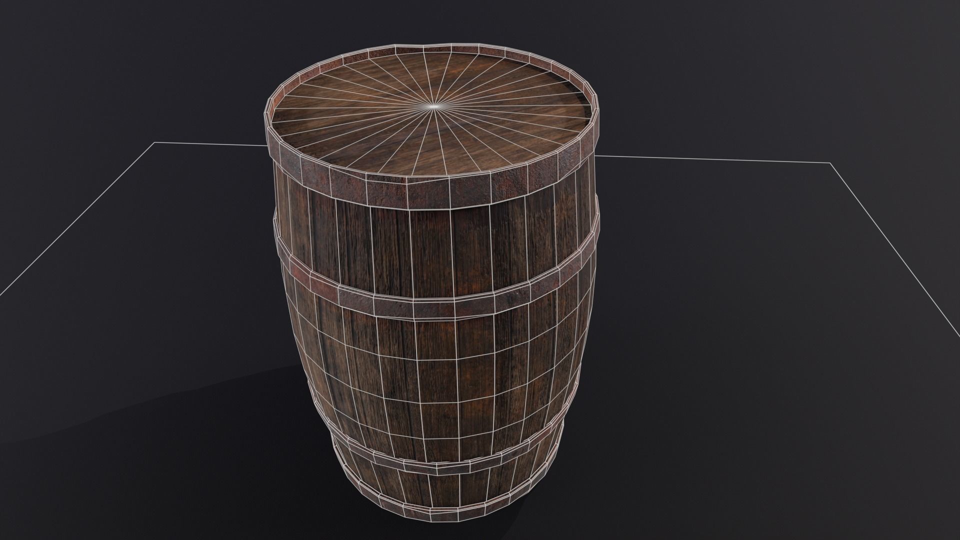 Rustic Old Barrel - Game Ready - Low Poly - PBR Low-poly 3D model_9