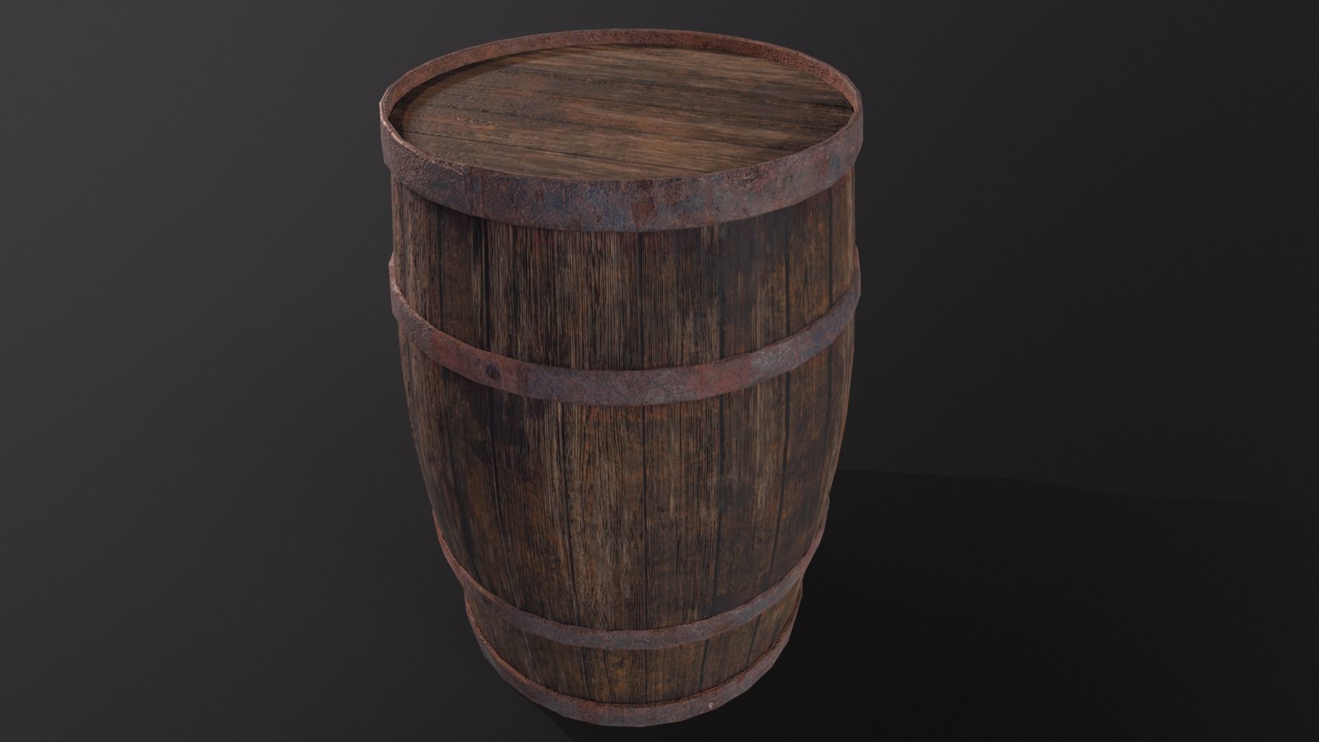 Rustic Old Barrel - Game Ready - Low Poly - PBR Low-poly 3D model_22