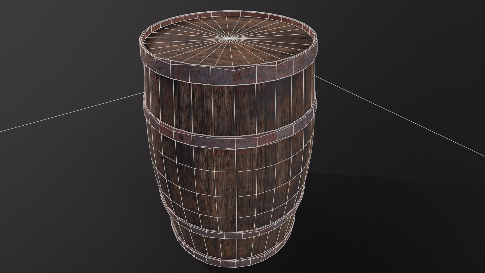 Rustic Old Barrel - Game Ready - Low Poly - PBR Low-poly 3D model_17