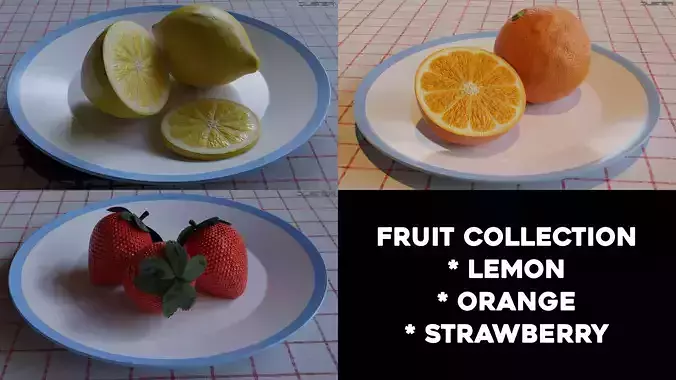 Fruit Collection - Lemon Orange Strawberry
