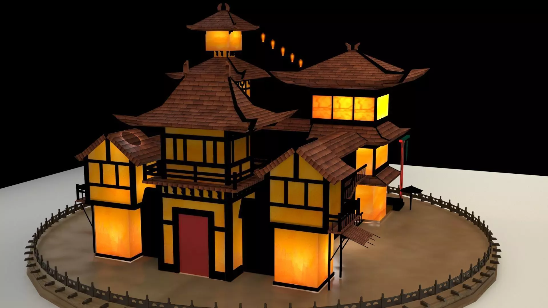 Chinese ancient house 3D model_0