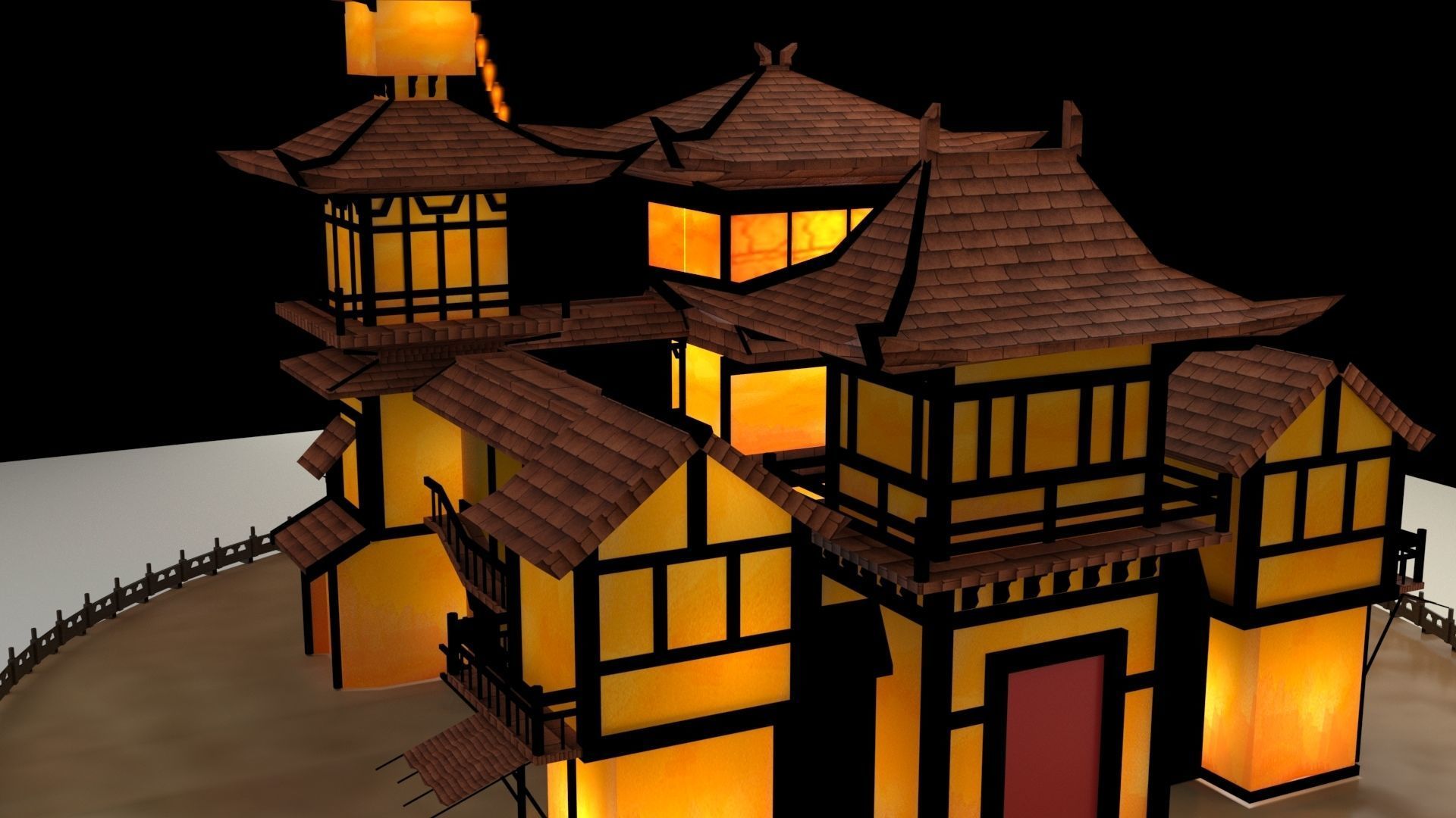 Chinese ancient house 3D model_4