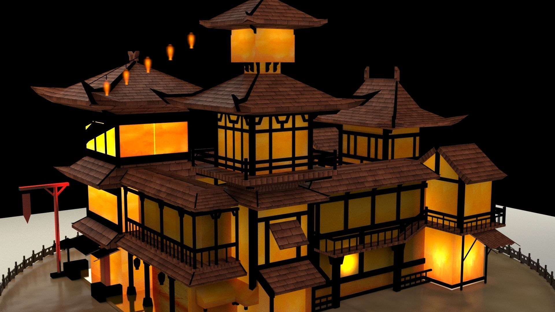 Chinese ancient house 3D model_3