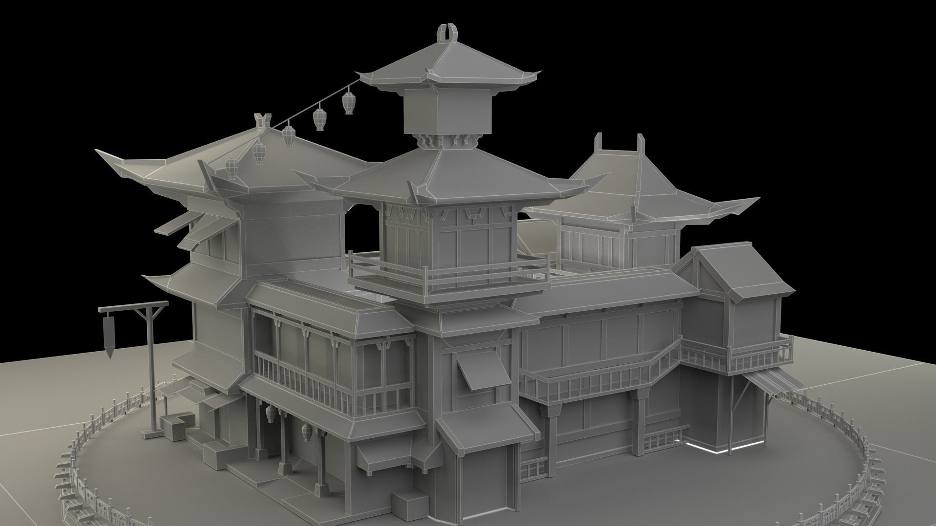 Chinese ancient house 3D model_5