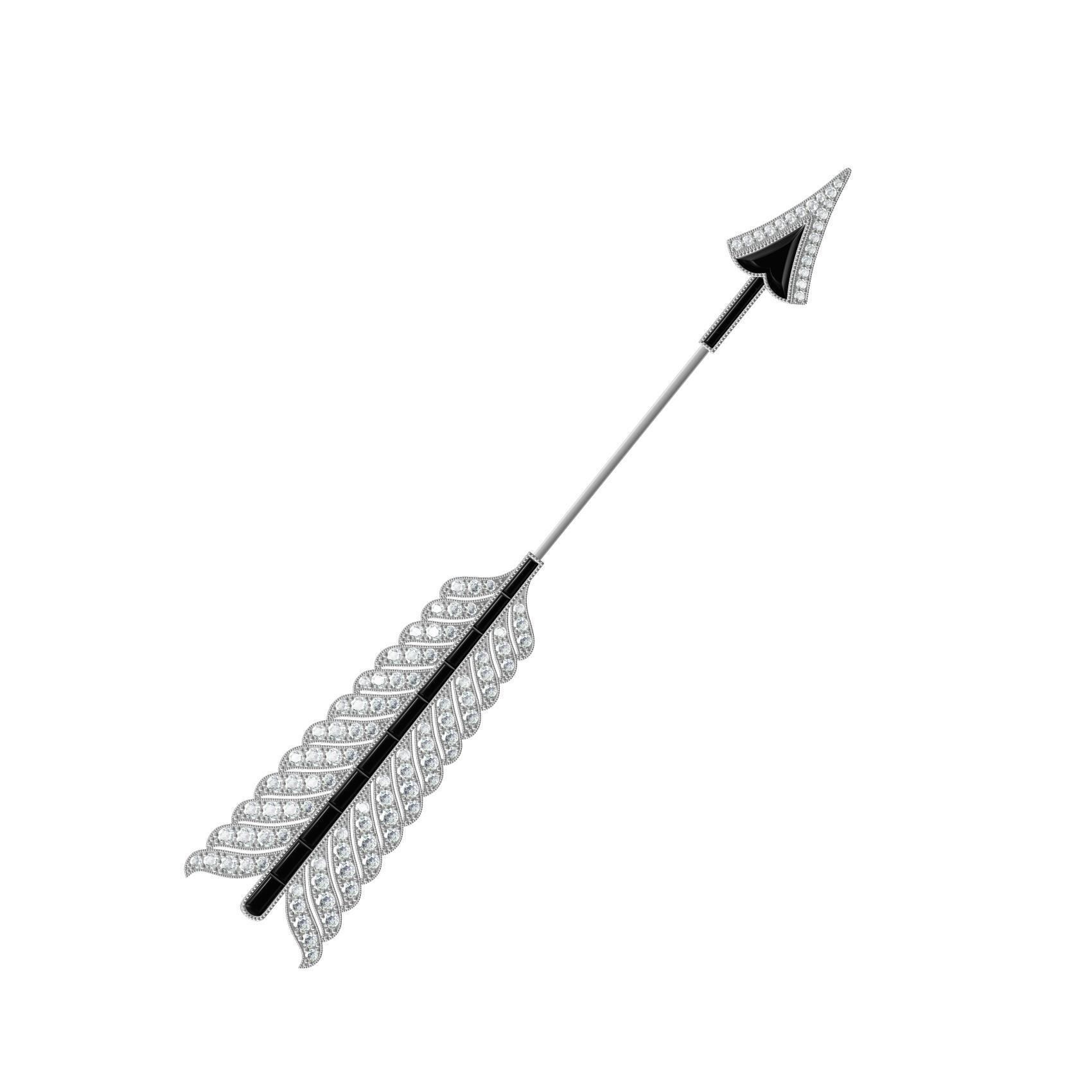 Antique Diamond Arrow Brooch 3D print model_4