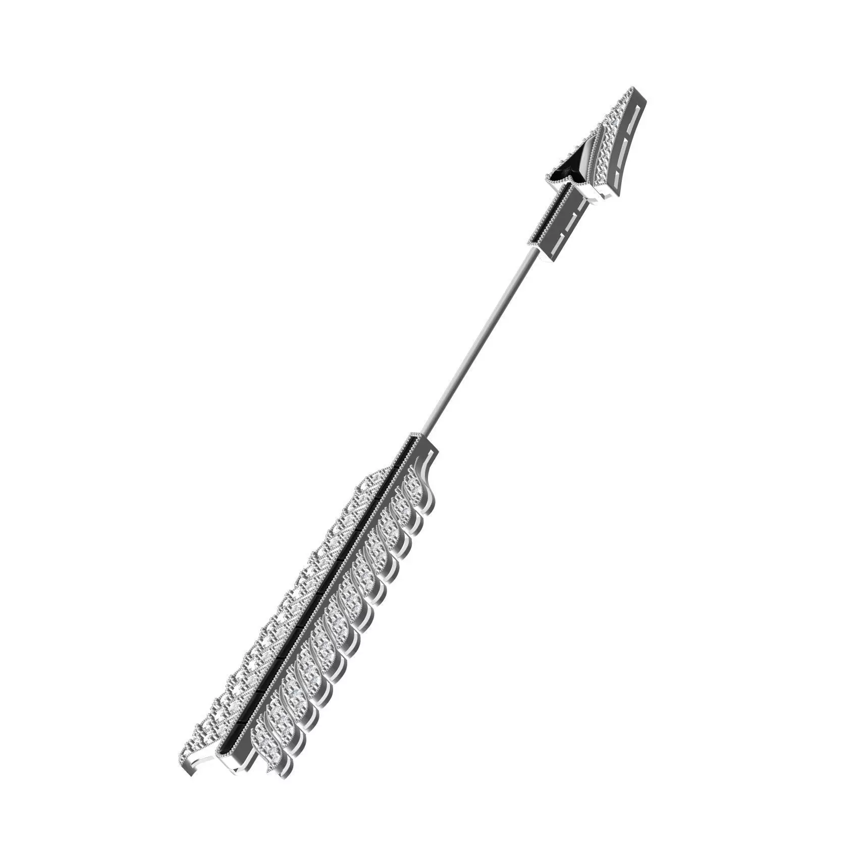 Antique Diamond Arrow Brooch 3D print model_0
