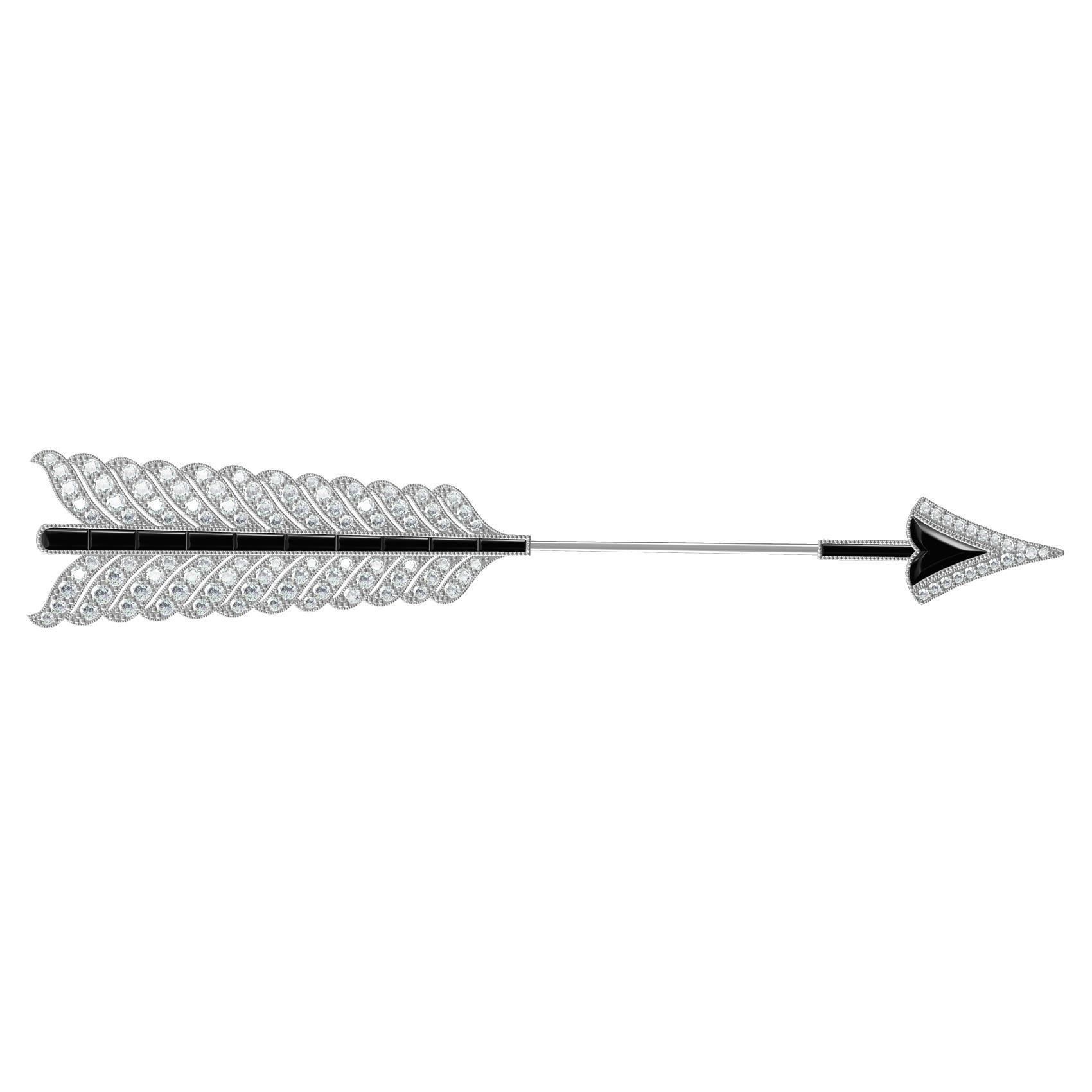 Antique Diamond Arrow Brooch 3D print model_7