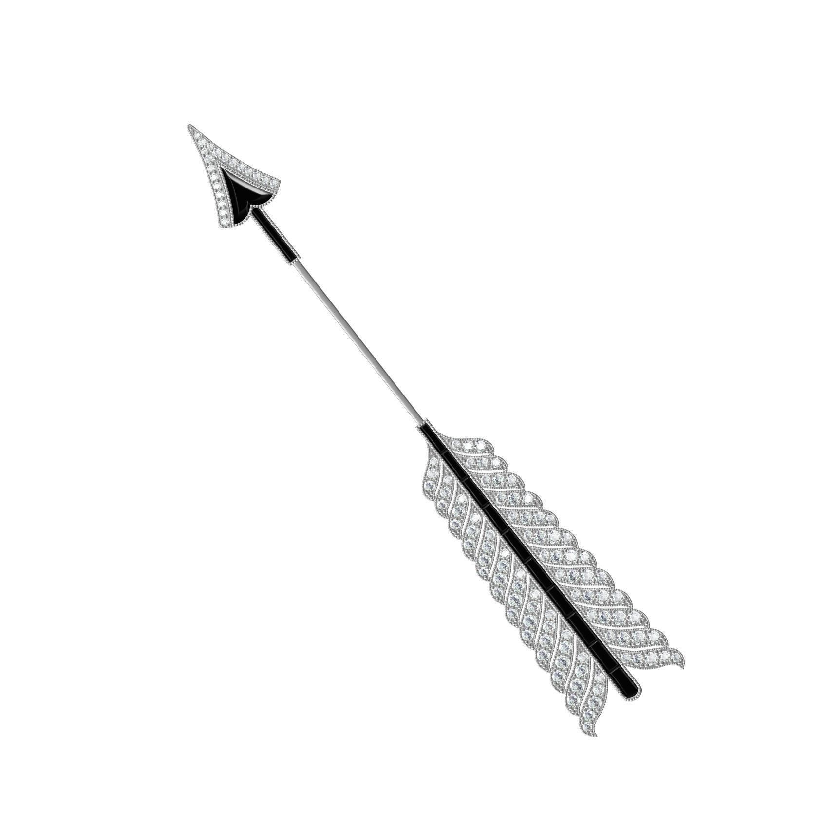 Antique Diamond Arrow Brooch 3D print model_3