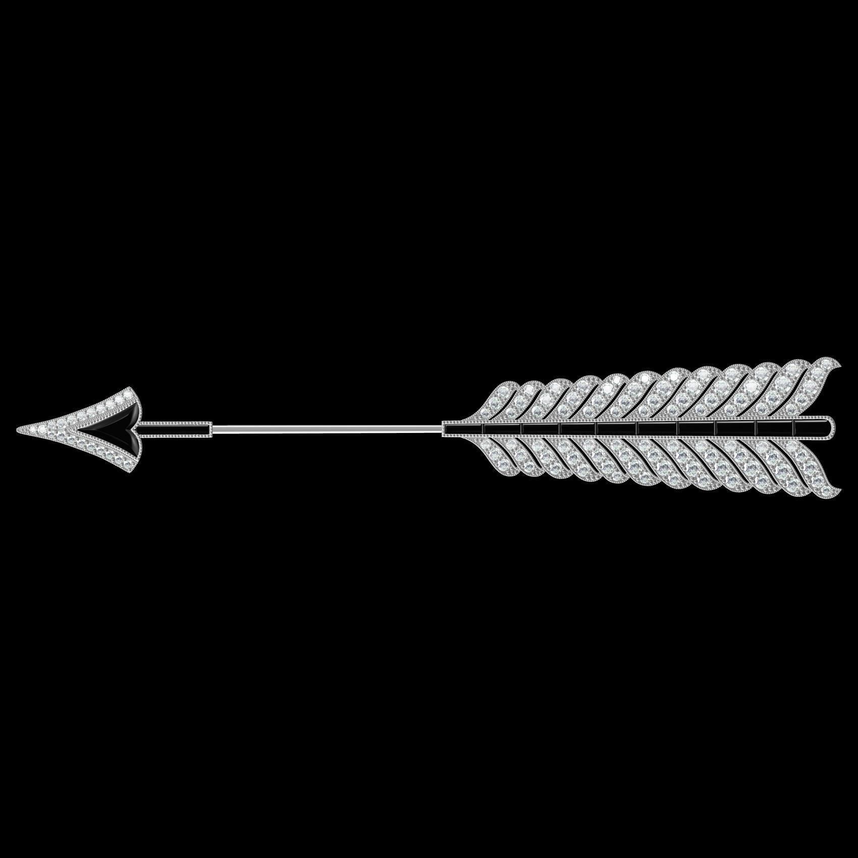 Antique Diamond Arrow Brooch 3D print model_11