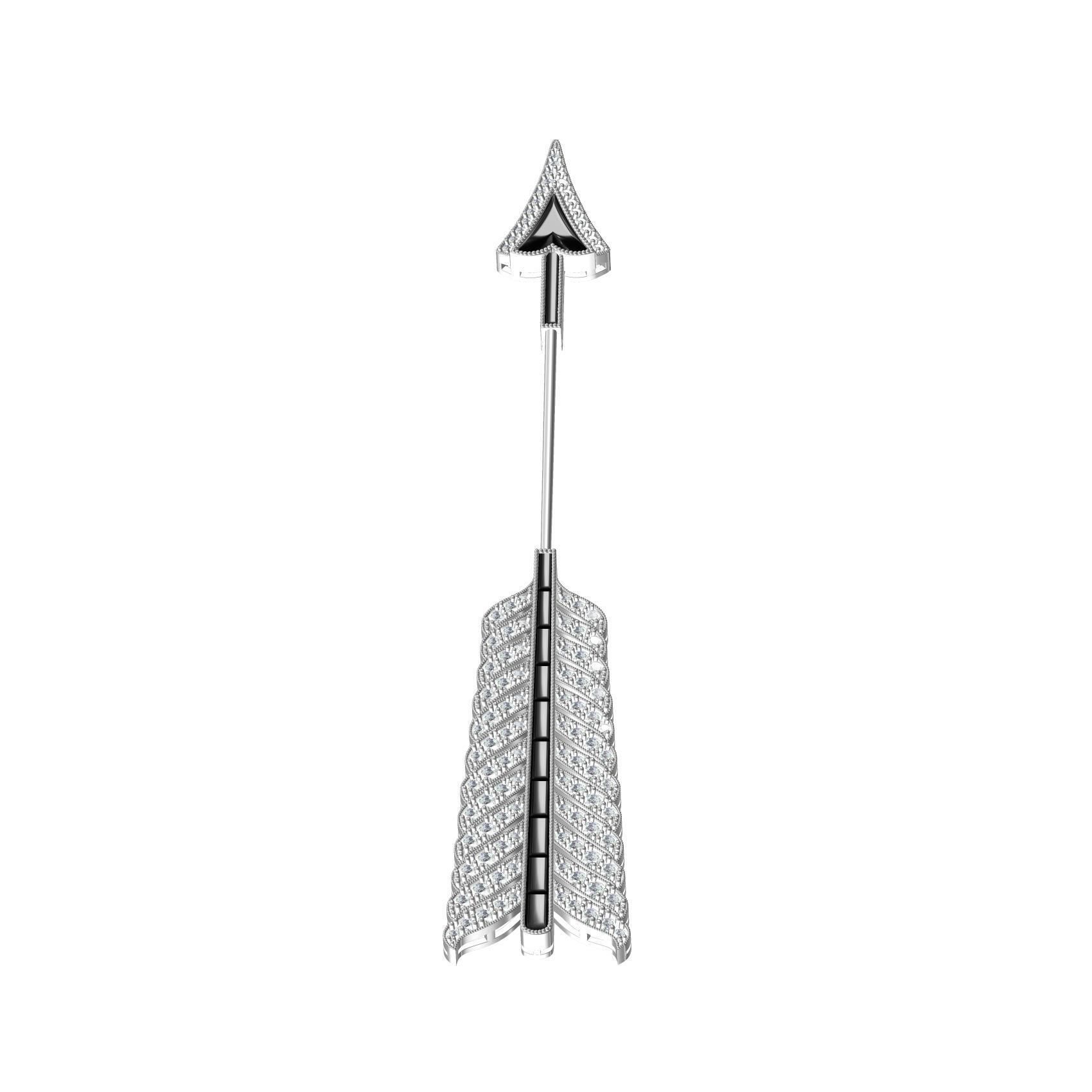 Antique Diamond Arrow Brooch 3D print model_2