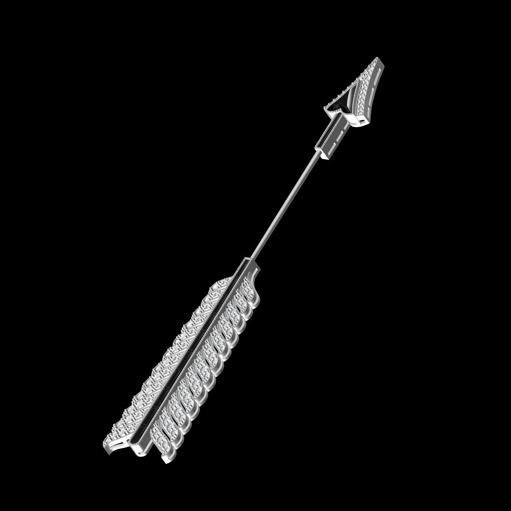 Antique Diamond Arrow Brooch 3D print model_9