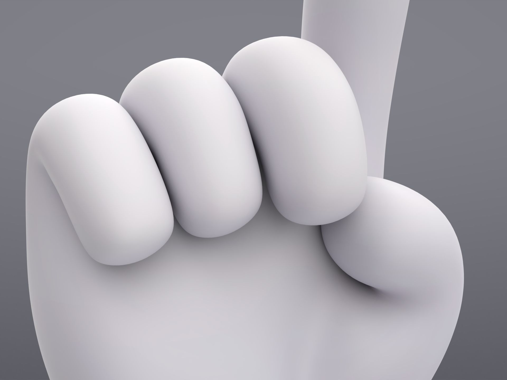 Cartoon Pointing Hand 3D model_8