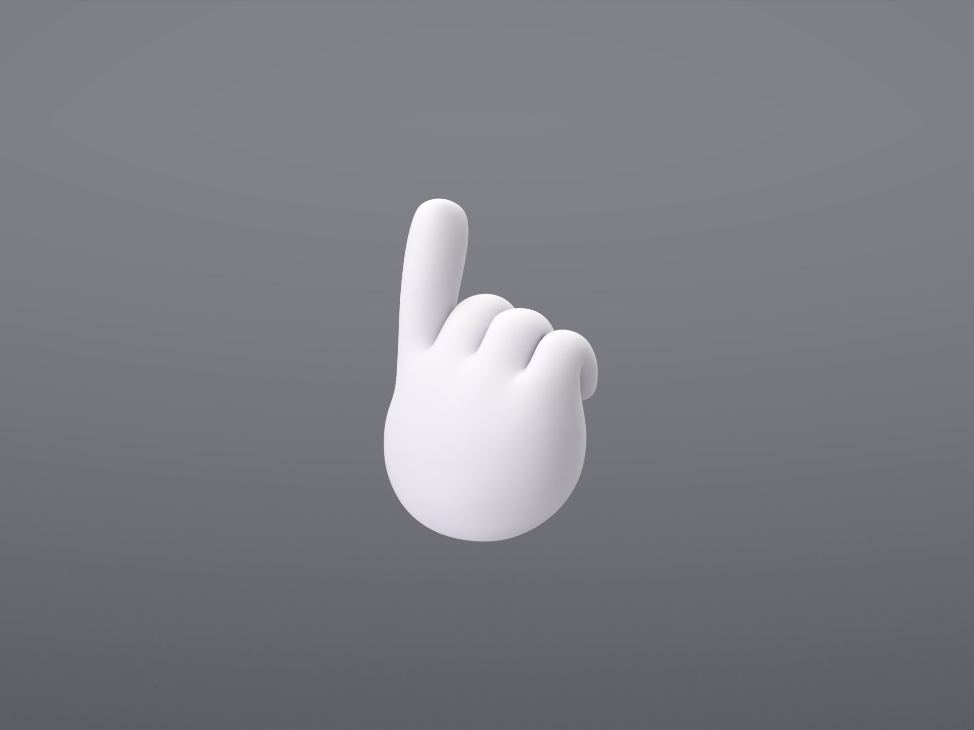 Cartoon Pointing Hand 3D model_4