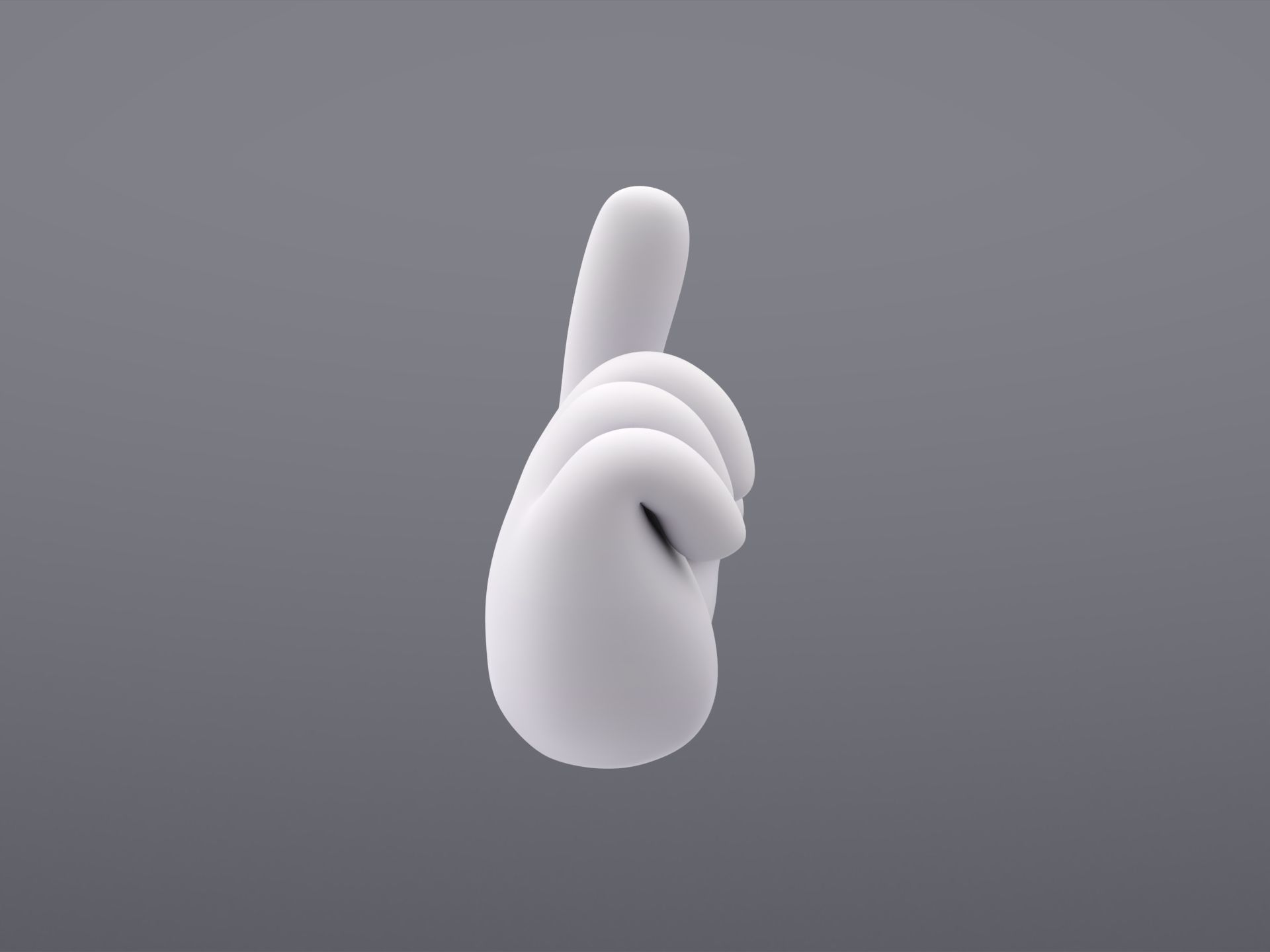 Cartoon Pointing Hand 3D model_3