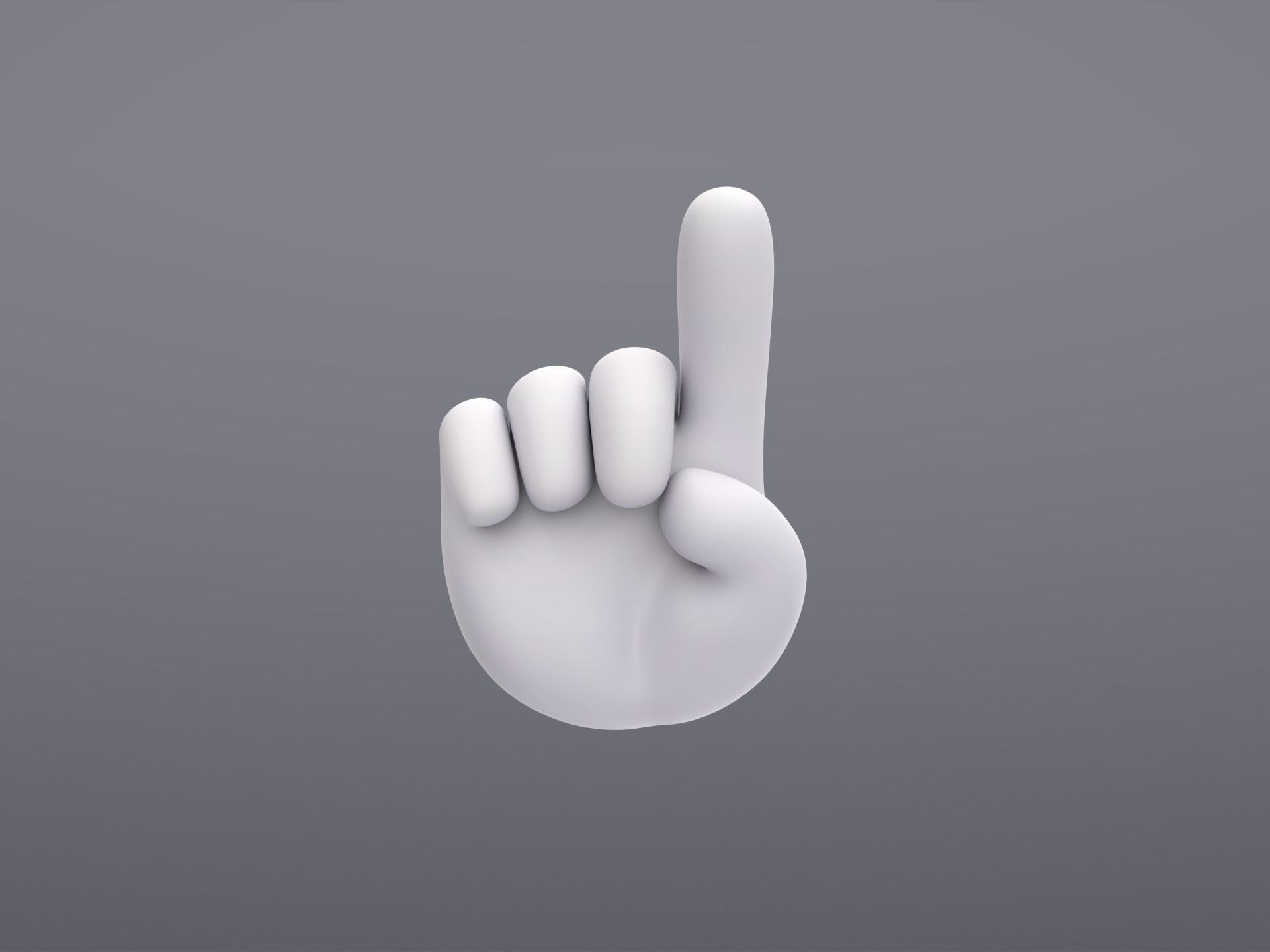 Cartoon Pointing Hand 3D model_1
