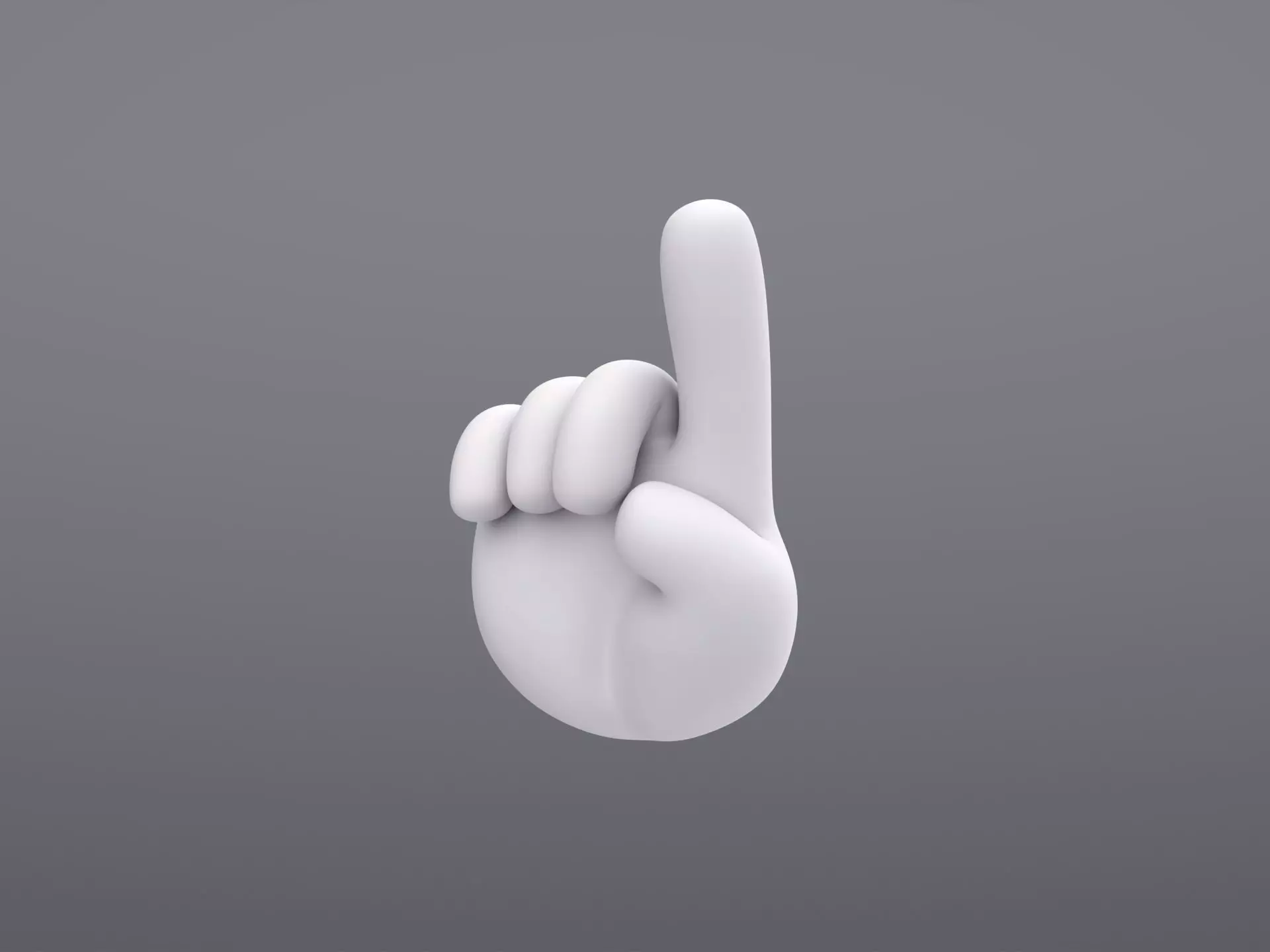 Cartoon Pointing Hand 3D model_0