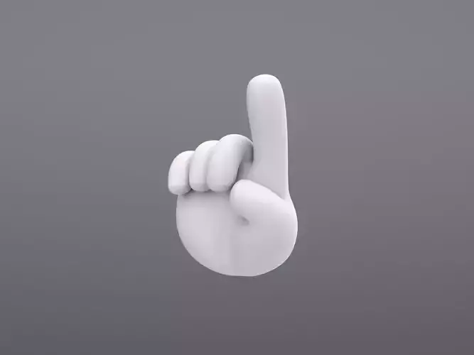 Cartoon Pointing Hand 3D model