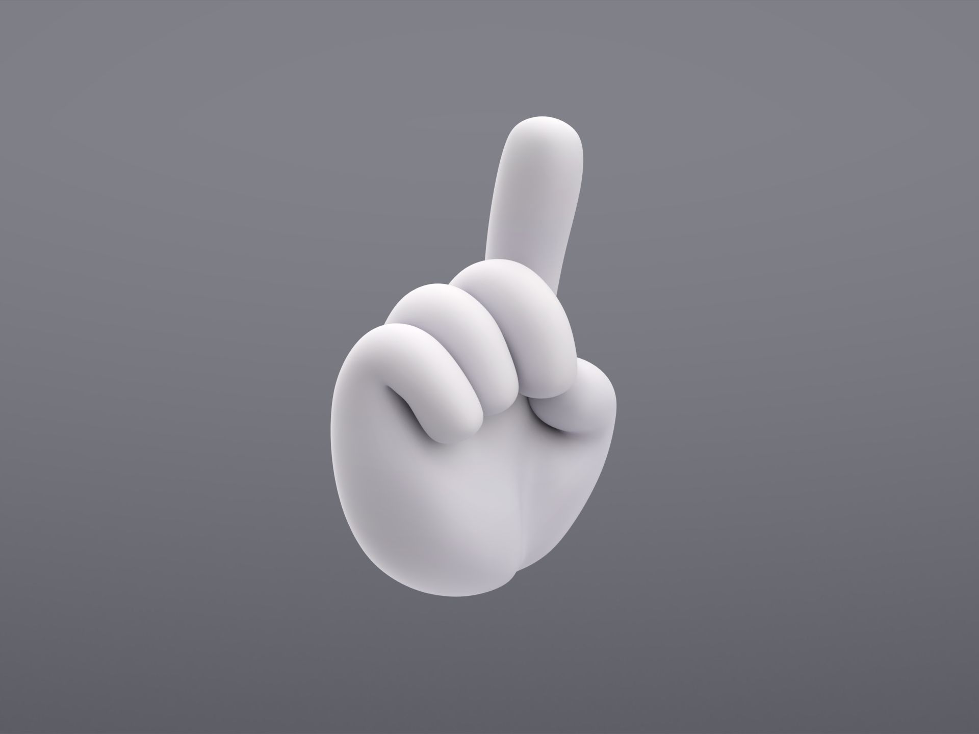 Cartoon Pointing Hand 3D model_2