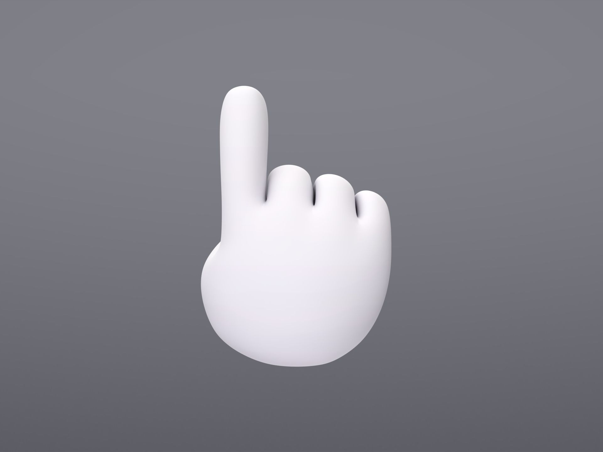 Cartoon Pointing Hand 3D model_5