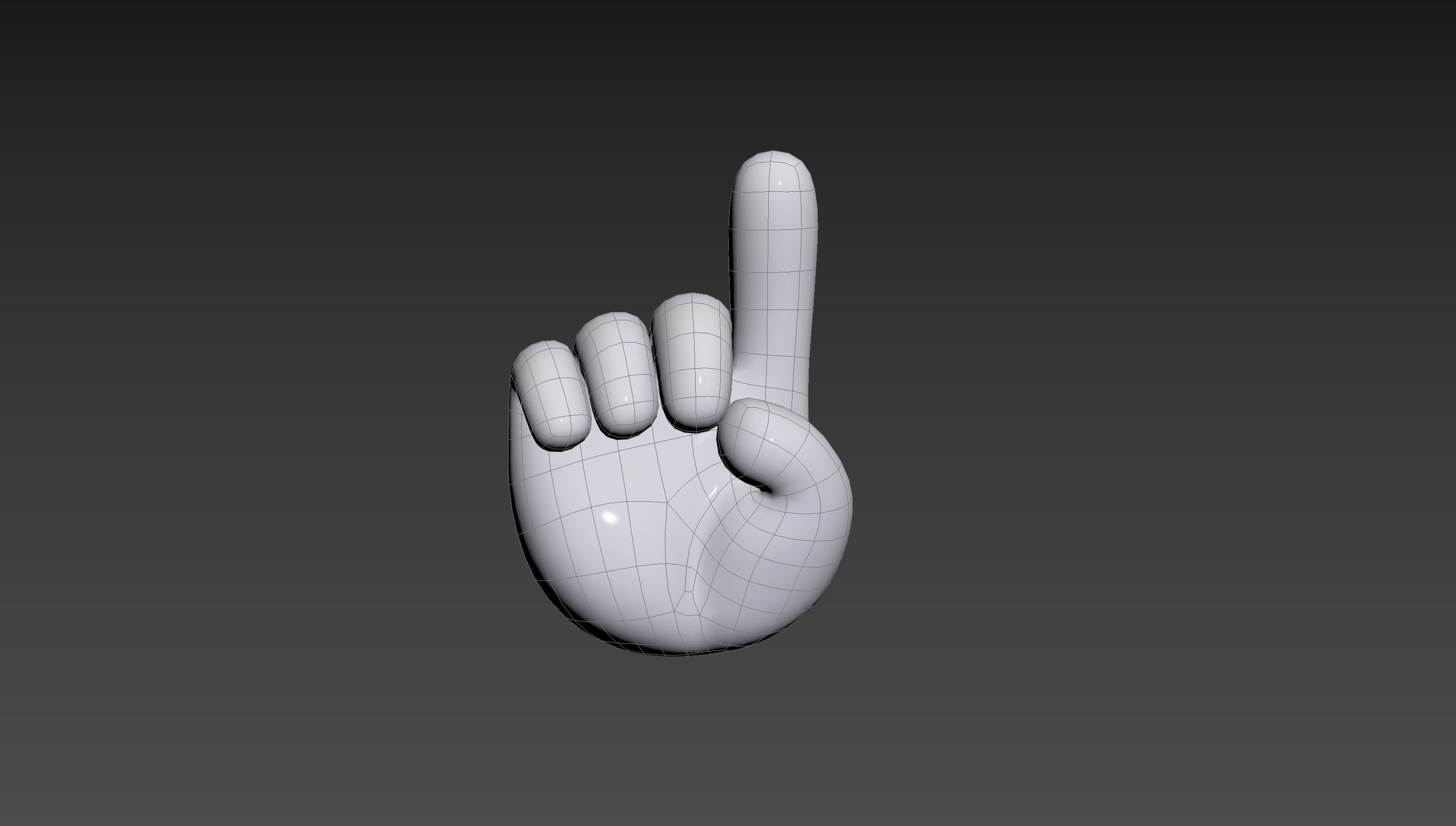Cartoon Pointing Hand 3D model_13