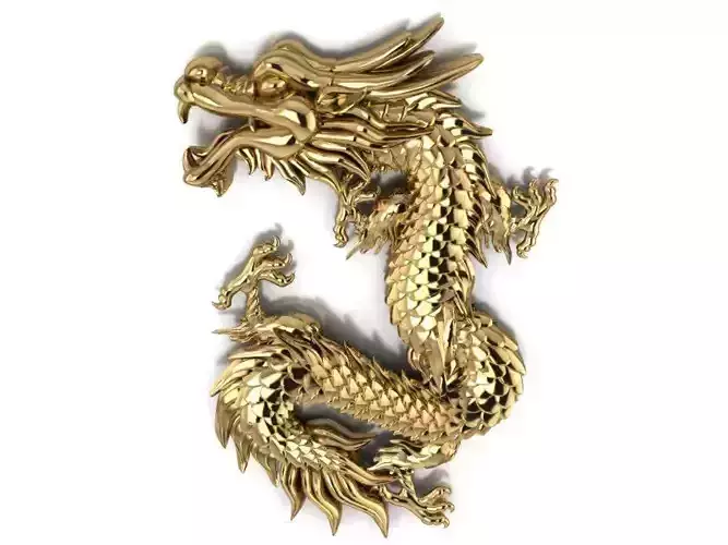 Asia relief dragon pendant  8 3D print model
