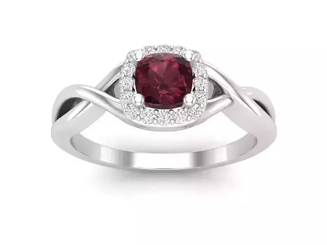 AV 477 Swirl Split Shank Bridal Halo Style Engagement Ring 3D print model