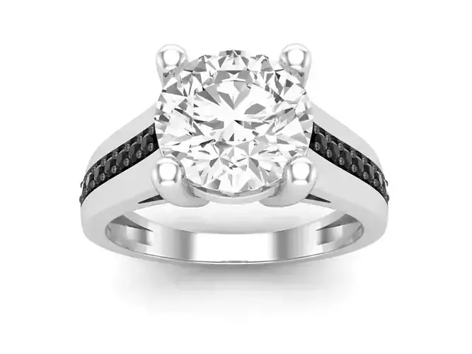 AV 478 Ladies Bridal Solitaire With Accents Engagement Ring 3D print model