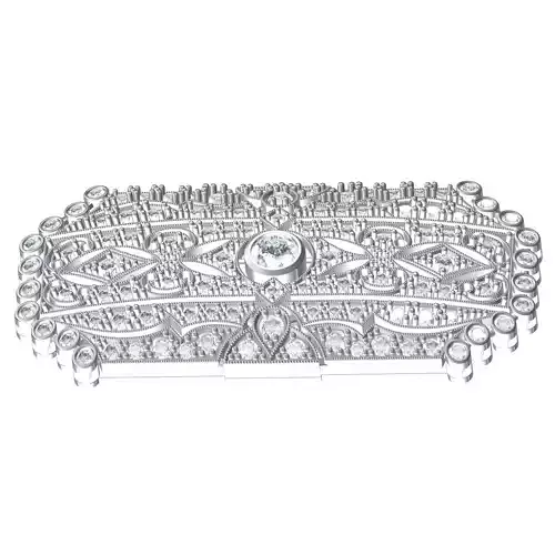 Unique Art Deco Diamond Brooch 3D print model