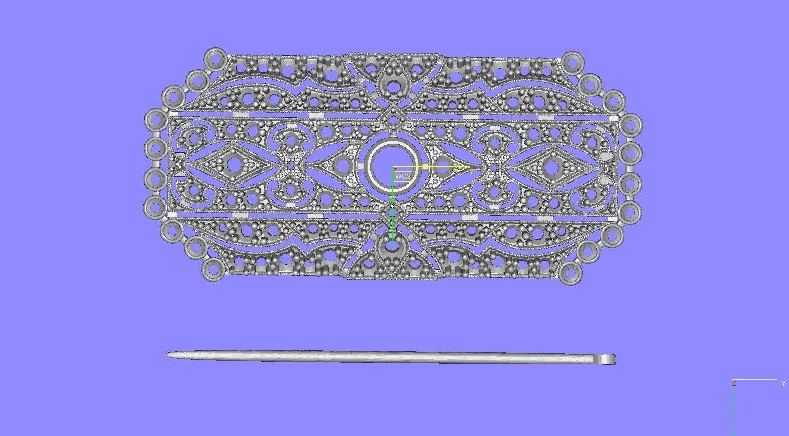 Unique Art Deco Diamond Brooch 3D print model_13