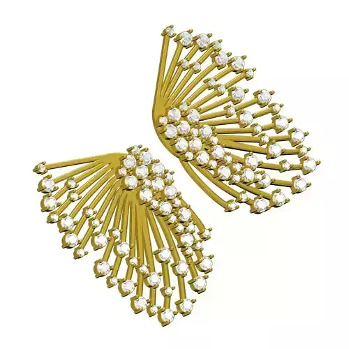 Diamond Leaf Stud Earring