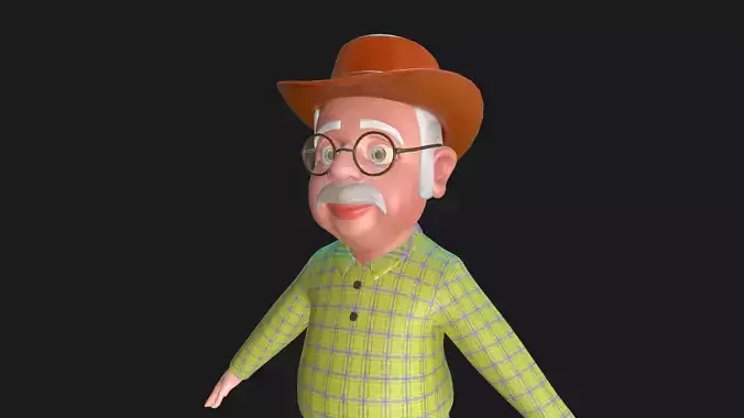 GrandFather Rigged Character