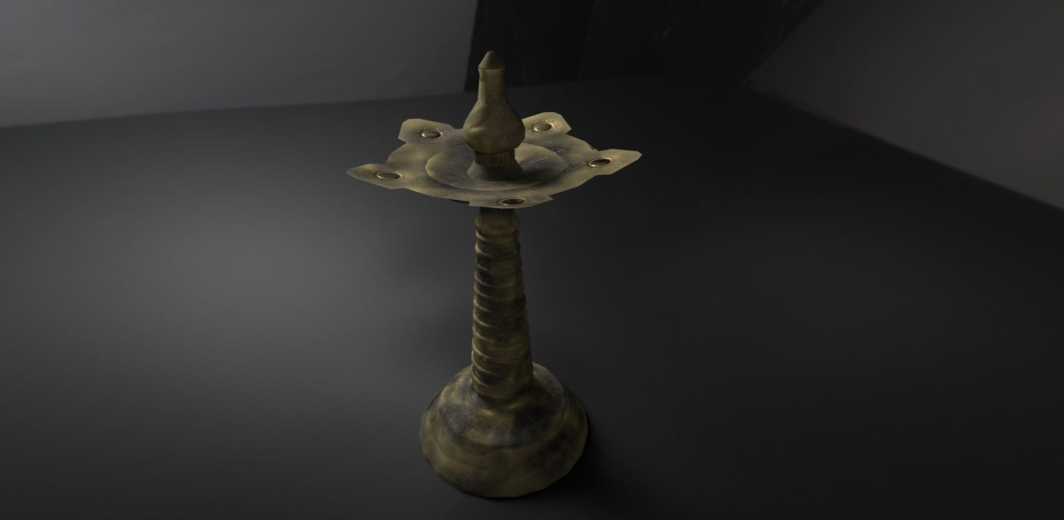 Indian old lamp  3D model_3