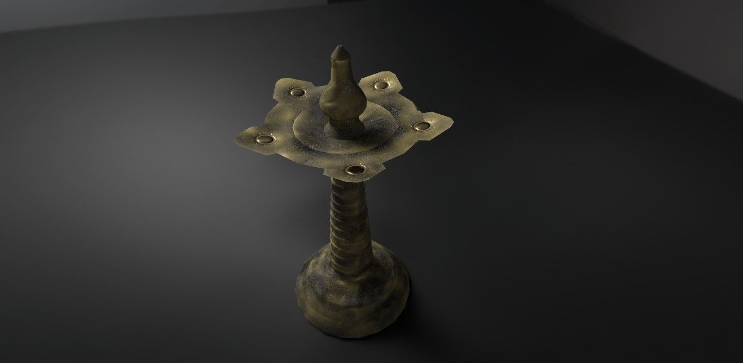 Indian old lamp  3D model_1