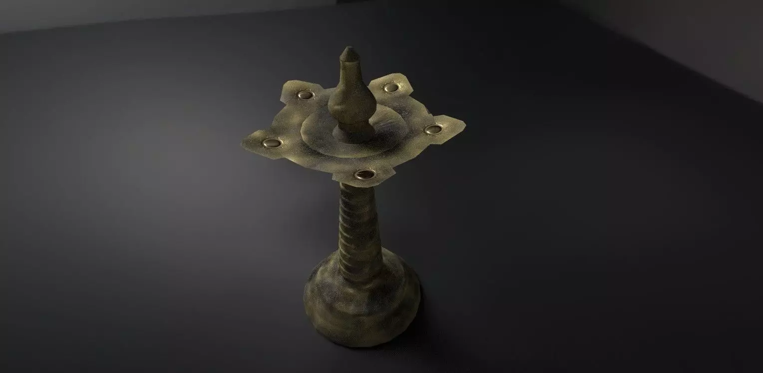 Indian old lamp  3D model_0