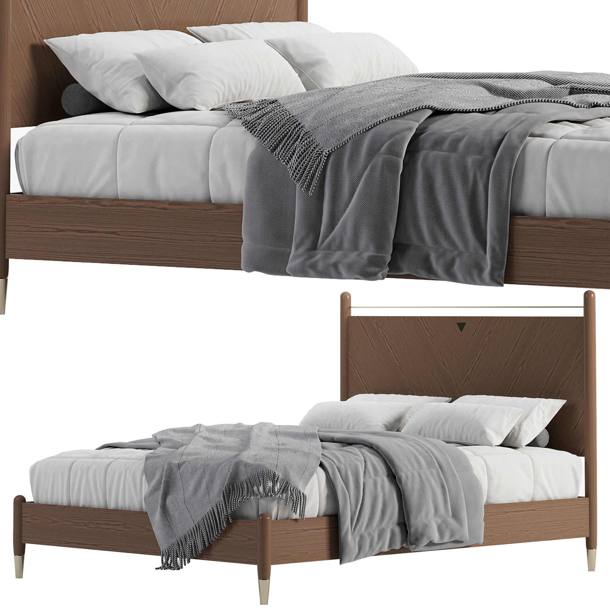 Platform bed By Homary 3D model_1