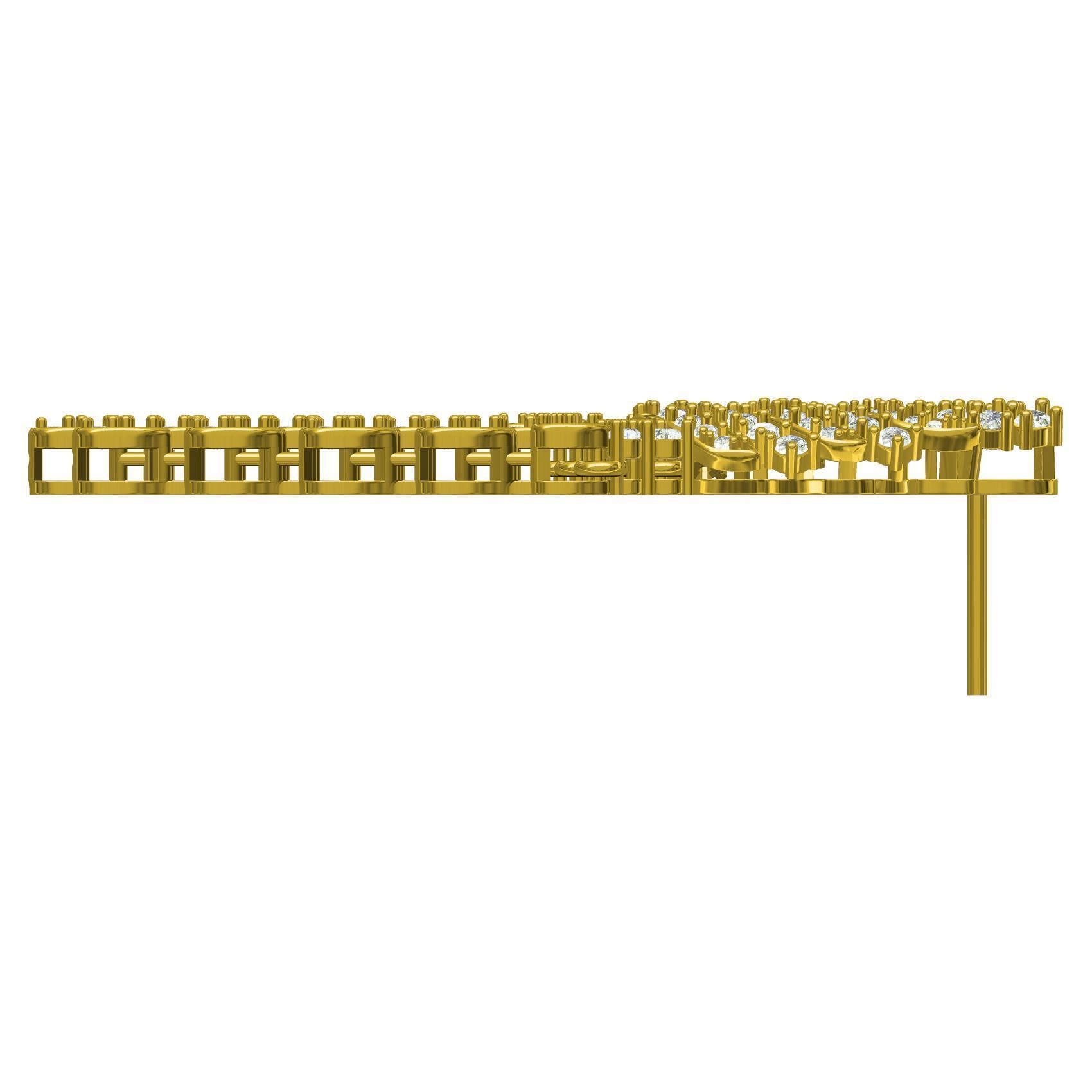 Pear Shaped Round Diamond Stud Earring 3D print model_4