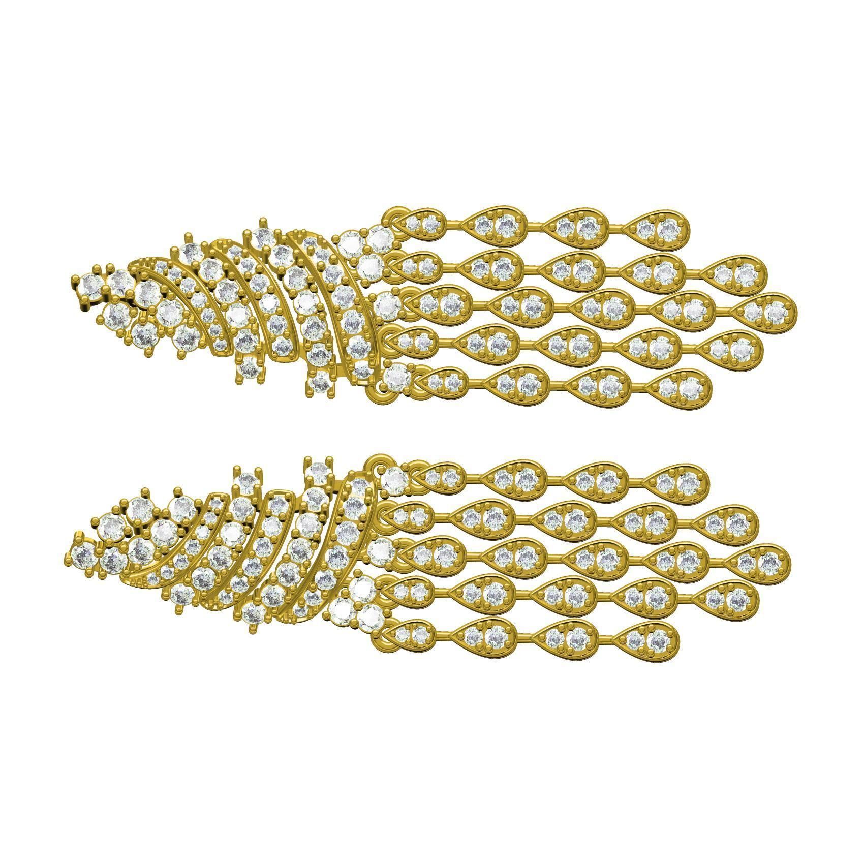 Pear Shaped Round Diamond Stud Earring 3D print model_8