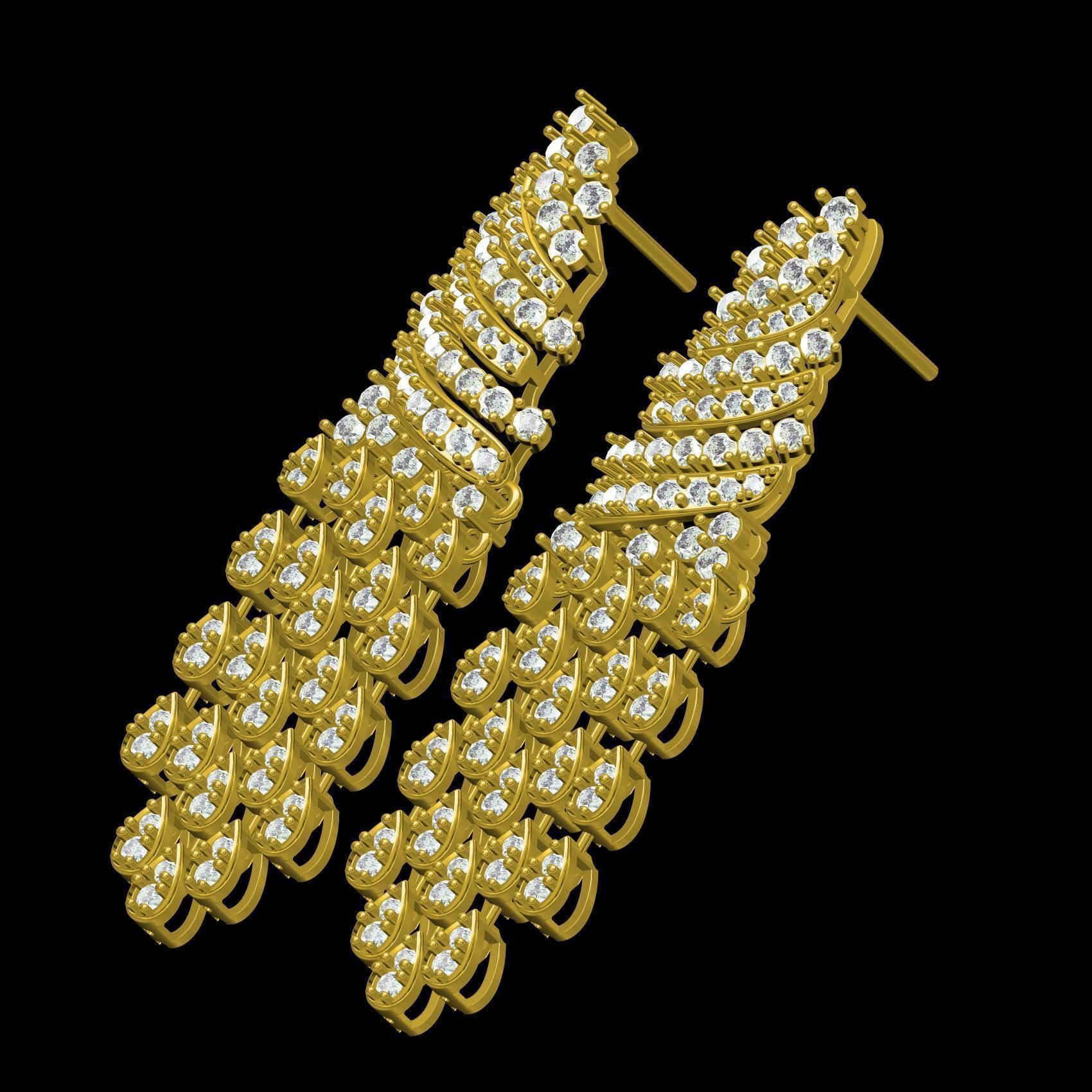 Pear Shaped Round Diamond Stud Earring 3D print model_10