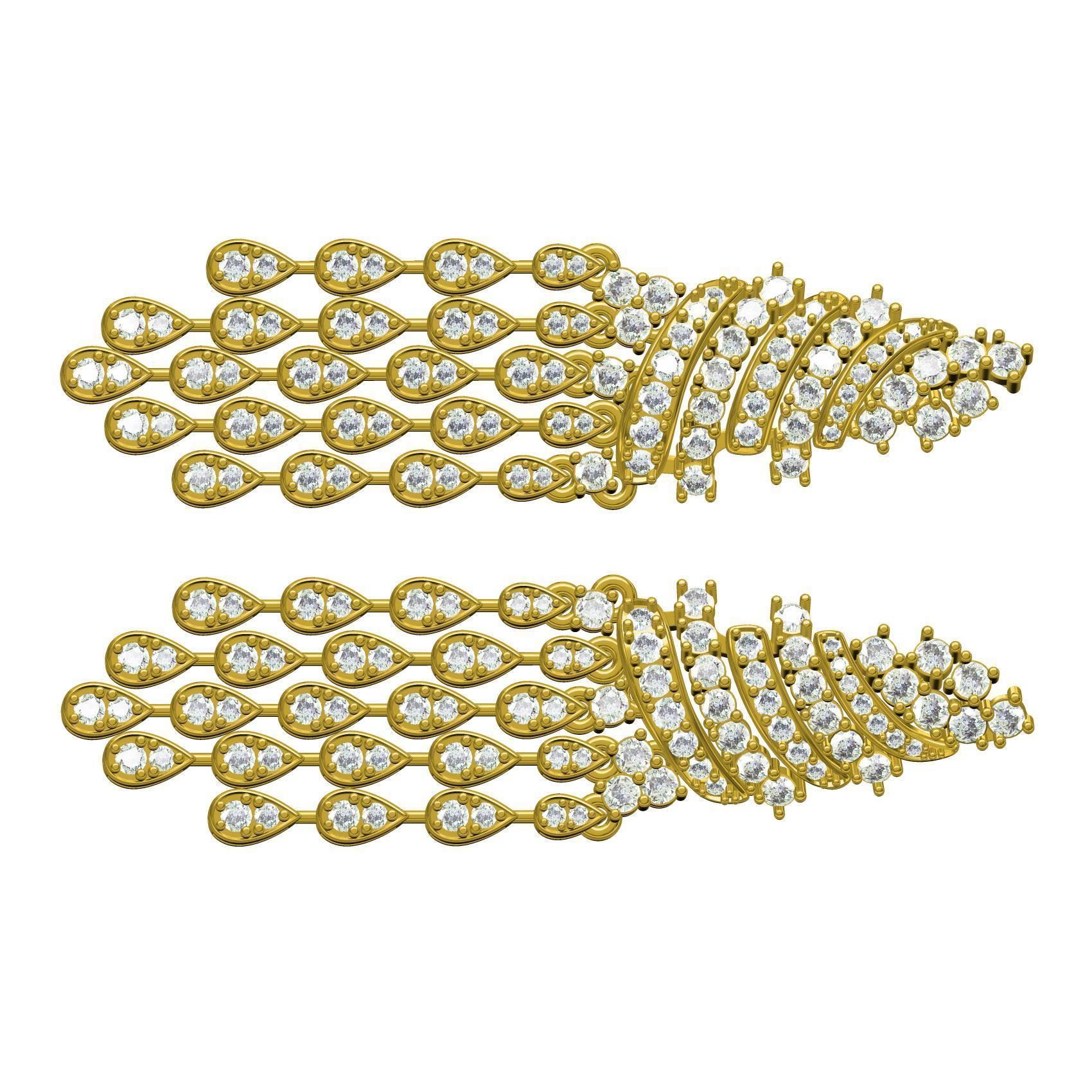 Pear Shaped Round Diamond Stud Earring 3D print model_7