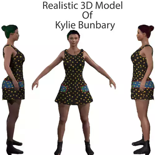  Kylie Bunbury Low-poly 3D model