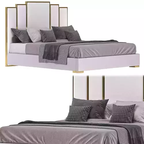 White Platform Bed Faux Leather Cal King by homary