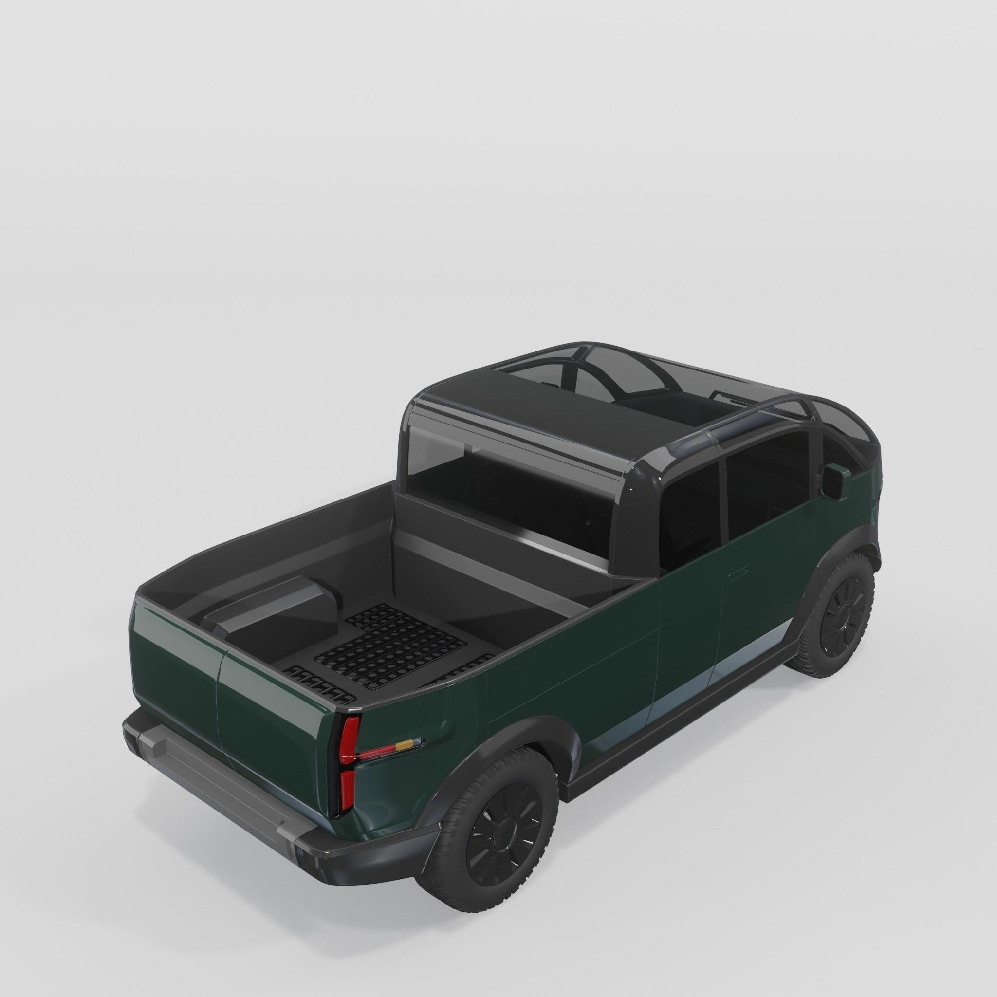 Canoo Pickup Green 3D model_4