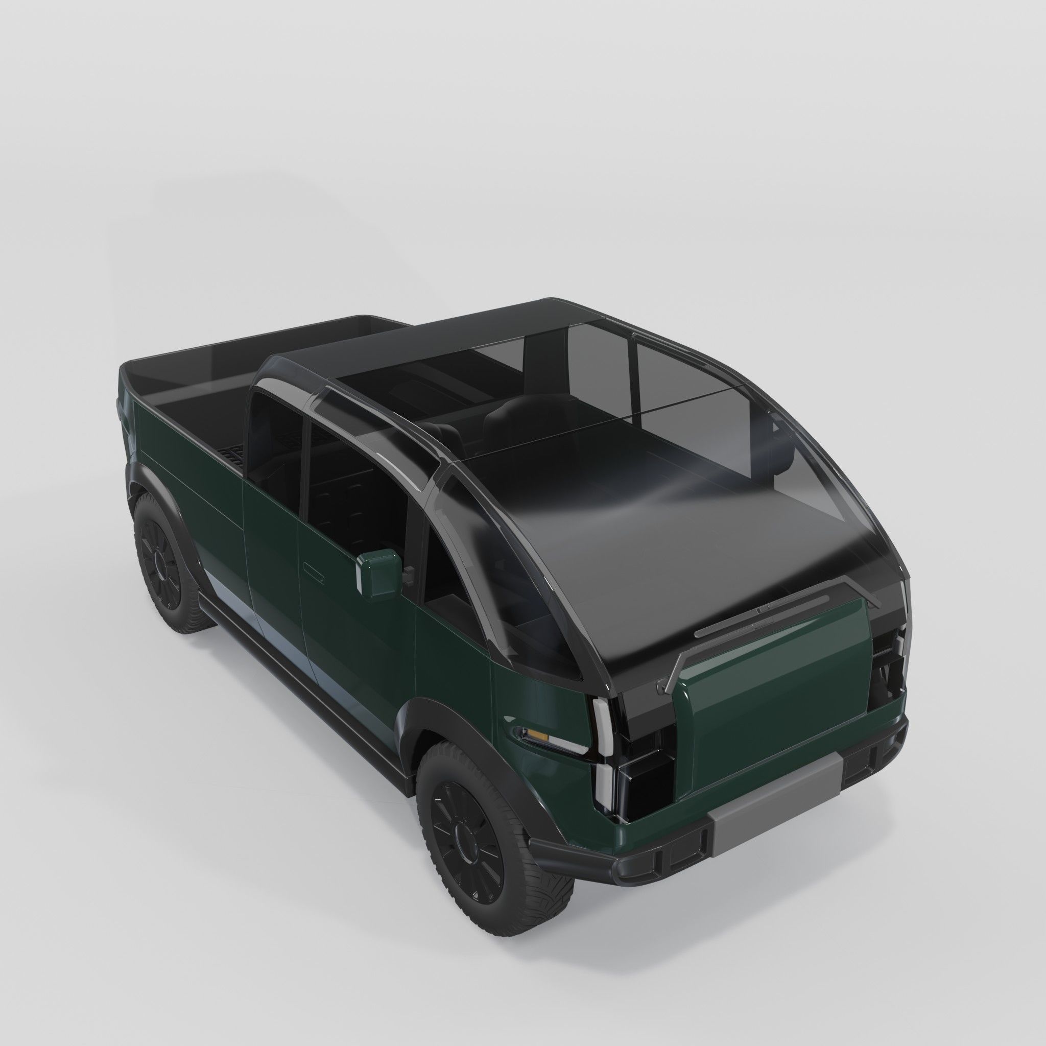 Canoo Pickup Green 3D model_2