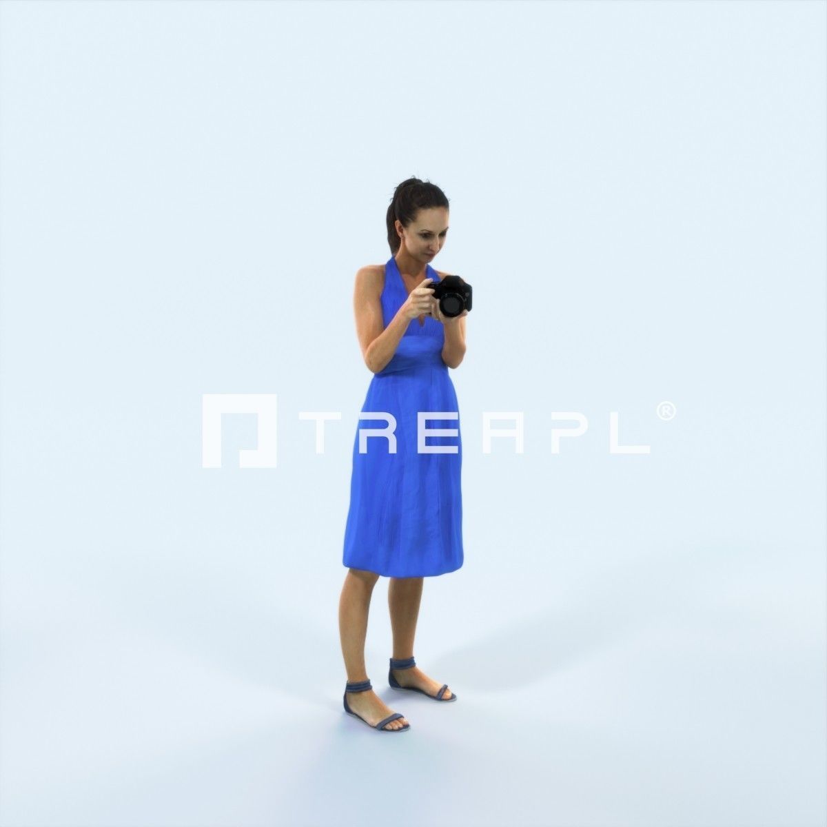 Mirage 13H Summer Camera Photographer Casual Woman Low-poly 3D model_2