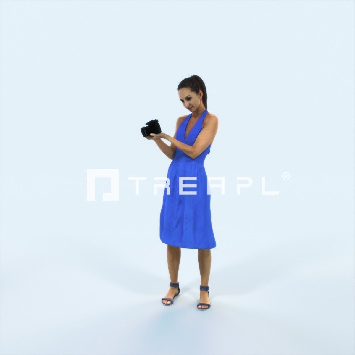 Mirage 13H Summer Camera Photographer Casual Woman Low-poly 3D model_1